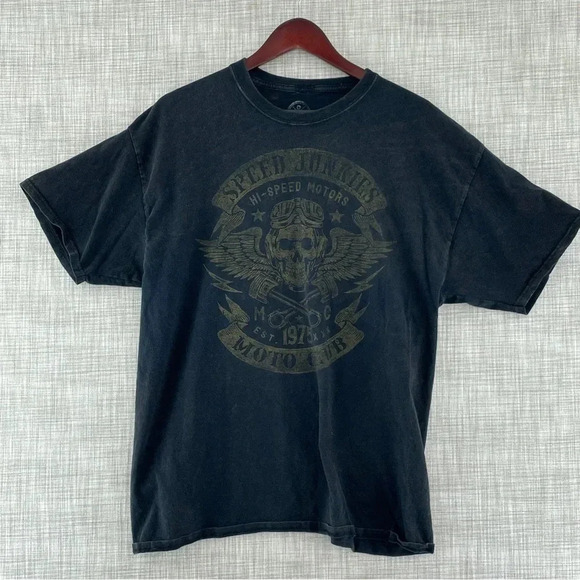 DOM Size XL Short Sleeve Shirt Men's Skull Motor Pistons rustic 8661 - Picture 1 of 6